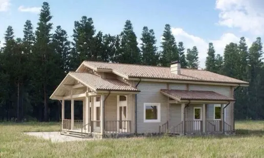 Деревянный дом из бруса, проект "Борисовский"